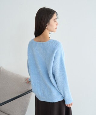 YECCA VECCA ラメシャギードルマンニット Light Blue