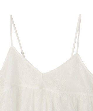 earth music&ecology フリンジレースバックリボンキャミ Off White