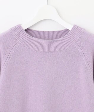 自由区 L 【洗える】ウールカシミヤブレンド ボートネックプルオーバー ローズ系