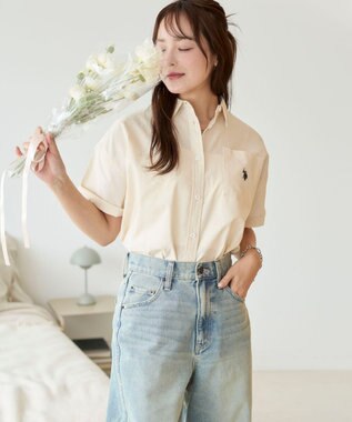 WEGO USPOLOハーフスリーブシャツ ホワイトアイボリー