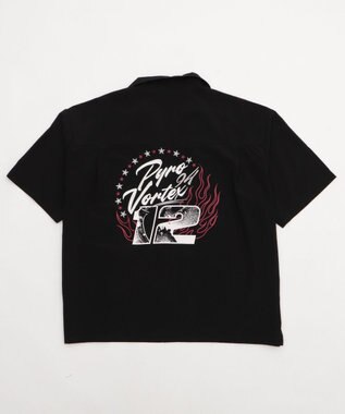 WEGO 【ユニセックス着用ITEM/MLサイズ展開】オープンカラーグラフィックシャツ（SS） ブラックその他