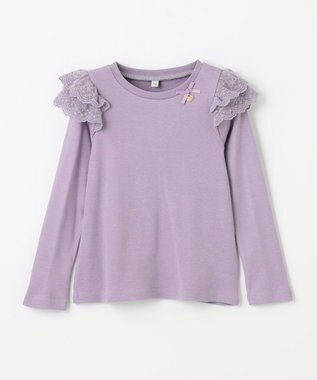 ANY KIDS 袖 レース ガーリー Ｔシャツ ラベンダー