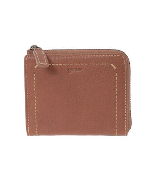 genten リラサート 二つ折り財布 ダークキャメル