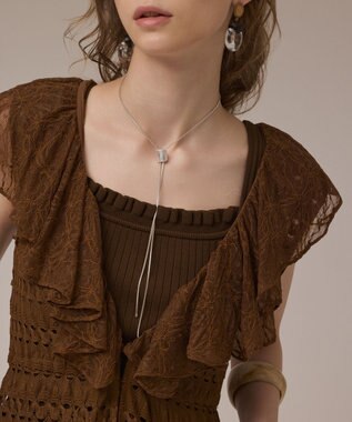 GRACE CONTINENTAL レースロングカーディガン ブラウン