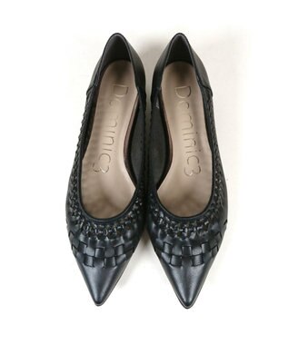 Dominic3 編み込みメッシュ ソフトパンプス ブラック