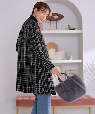 Tiaclasse L ツイードコート ブラック