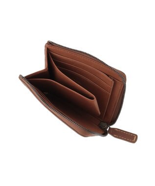 genten リラサート 二つ折り財布 ダークキャメル