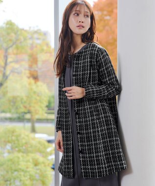 Tiaclasse L ツイードコート ブラック