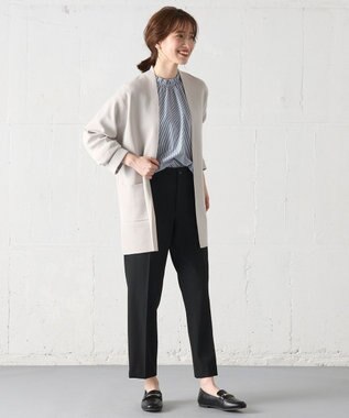 ANY L 【ウエストゴム/リントラク加工/裏起毛/ストレッチ】シークレットウォーム　テーパードパンツ ブラック