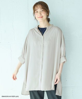 ANY バックプリーツシャツ グレー