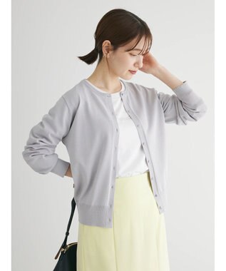 Green Parks 洗える　クルーネックカーディガン Light Gray