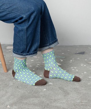 TRICOTE バンピーメッシュドットソックス 41LIME
