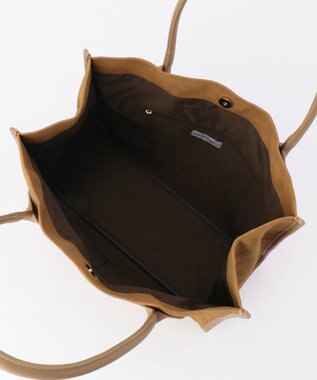 UNBILLION cachecache 丸手根革スクエアトートバッグ キャメル