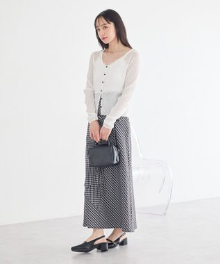 earth music&ecology ランダムキリカエラップスカート Check Black