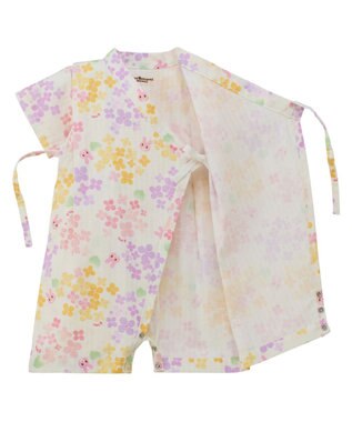 MIKI HOUSE HOT BISCUITS 【60-80cm】総柄 甚平オール 黄