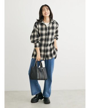 Green Parks ネルチェックシャツ Black