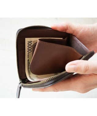 genten マルチカットワークミニ　ミニ財布 ダークブラウン