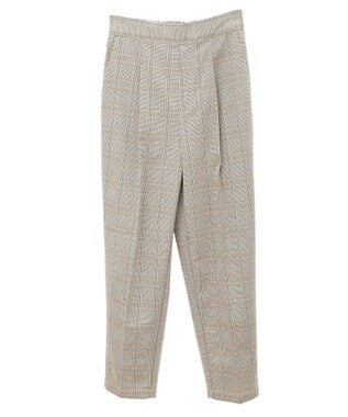 earth music&ecology 裏起毛テーパードパンツ Check Brown