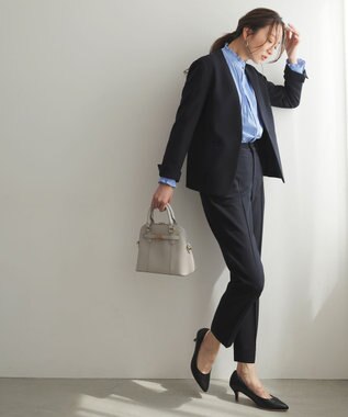 ANY SIS ビューティサーモ2WAYストレッチ テーパードパンツ ネイビー