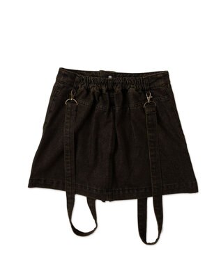 WEGO ヴィンテージウォッシュサス付スカパン ブラック