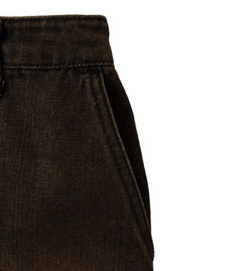 WEGO ヴィンテージウォッシュサス付スカパン ブラック