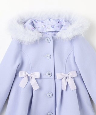 ANY KIDS 【フード取り外し可能】ウールライクコート サックスブルー