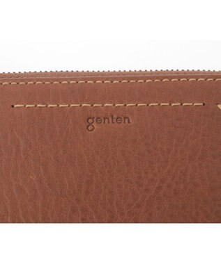 genten リラサート 二つ折り財布 ダークキャメル