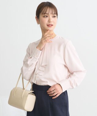 earth music&ecology 2WAYボウタイブラウス ピンクベージュ