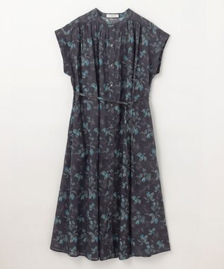 ANY L 【手洗い可能】レトロギャザーワンピース ネイビー