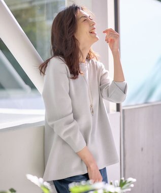 ANY ミラノリブチュニック丈ニット ライトグレー