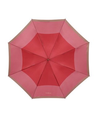 MOONBAT FURLA(フルラ) カラーボーダー 折りたたみ傘 大きめ 55cm 日本製 ダークレッド