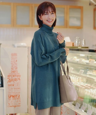  【安田美沙子さん着用・選べる2type・新色追加】ボタンニットチュニック