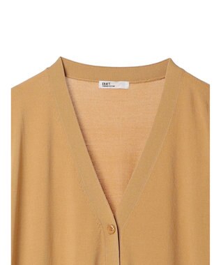 CRAFT STANDARD BOUTIQUE UVカット/接触冷感/マシンウォッシャブル/Vネックビッグニットカーディガン Camel