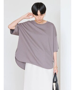 AMERICAN HOLIC 接触冷感裾ラウンドカットプルオーバー Border Blue