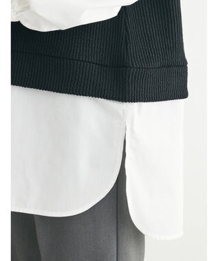 Green Parks ニットソードッキングチュニック Black