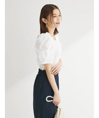 Green Parks ・ＡＮＤ　ＳＥＡＲＣＨ　布帛スリーブニットプルオーバー Off White