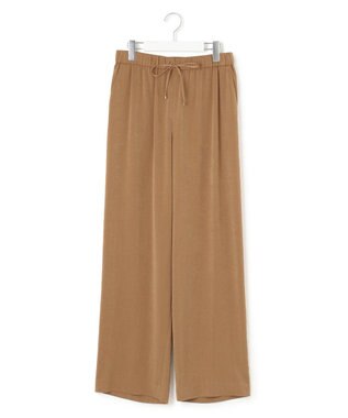 23区 L 【見上愛さん着用/Oggi10月号掲載/洗える】スエーディーサテン ワイド パンツ キャメル系