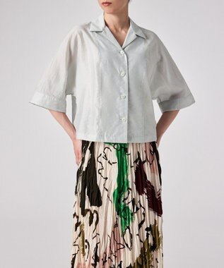 Paul Smith オープンカラー シアーシャツ ブルーグレー