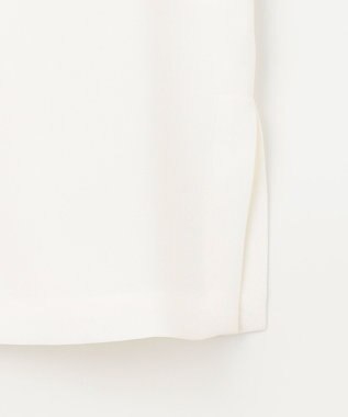 #Newans 【洗濯機可能/シワになりにくい】〈肩幅・二の腕が華奢見えする〉パフスリーブバイカラーブラウス ホワイト