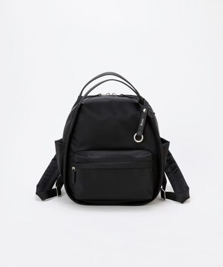 TOPKAPI 【Breath TOPKAPI】【撥水】ツヤ ナイロン レザーハンドル ミニ リュック ブラック