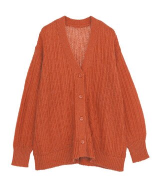 Green Parks シアーニットＶネックカーディガン Orange