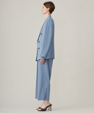 ICB L ウール2WAYストレッチ ダブルブレストジャケット ブルーシェイド系