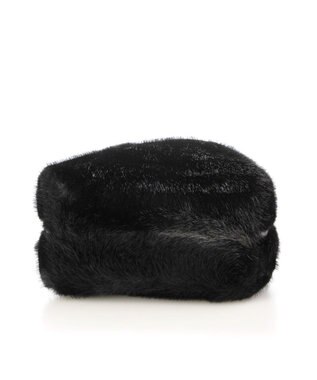 UNBILLION カシュカシュ cachecache / ミンク風エコファー2wayボックストート ブラック