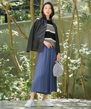 自由区 S 【WEB限定・ウエストゴム・長さ調整可・洗える】ビンテージツイル ギャザーパンツ リッツブルー