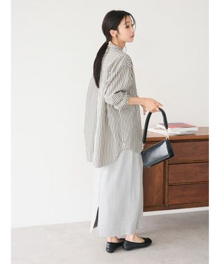 CRAFT STANDARD BOUTIQUE バンドカラーシャツ Stripe Gray