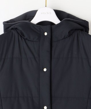 ANY SIS S 【2WAY】フェミニンペプラムパデット ベスト ネイビー×杢ネイビー