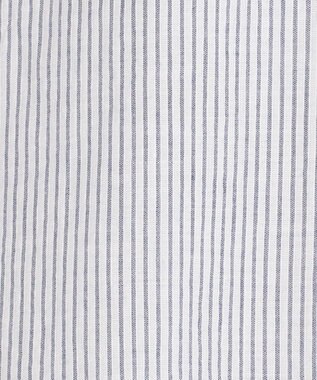 JOSEPH ABBOUD 【サスティナブル・７分袖】コットンリヨセルリネンコードストライプ シャツ ネイビー系1