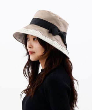 ランバン リボンモチーフキャップ　帽子　ハット　新品 LANVIN en Bleu （ランバン オン ブルー）】リボンモチーフ