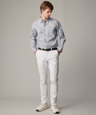 JOSEPH ABBOUD 【キングサイズ・麻100％・軽い・涼しい】 モイスチャーリネンペイズリー シャツ ブルー系6