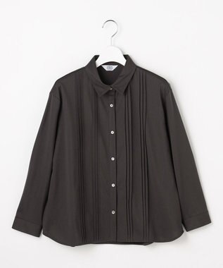 J.PRESS LADIES コンパクトトリコット シャツライク カットソー ダークブラウン系